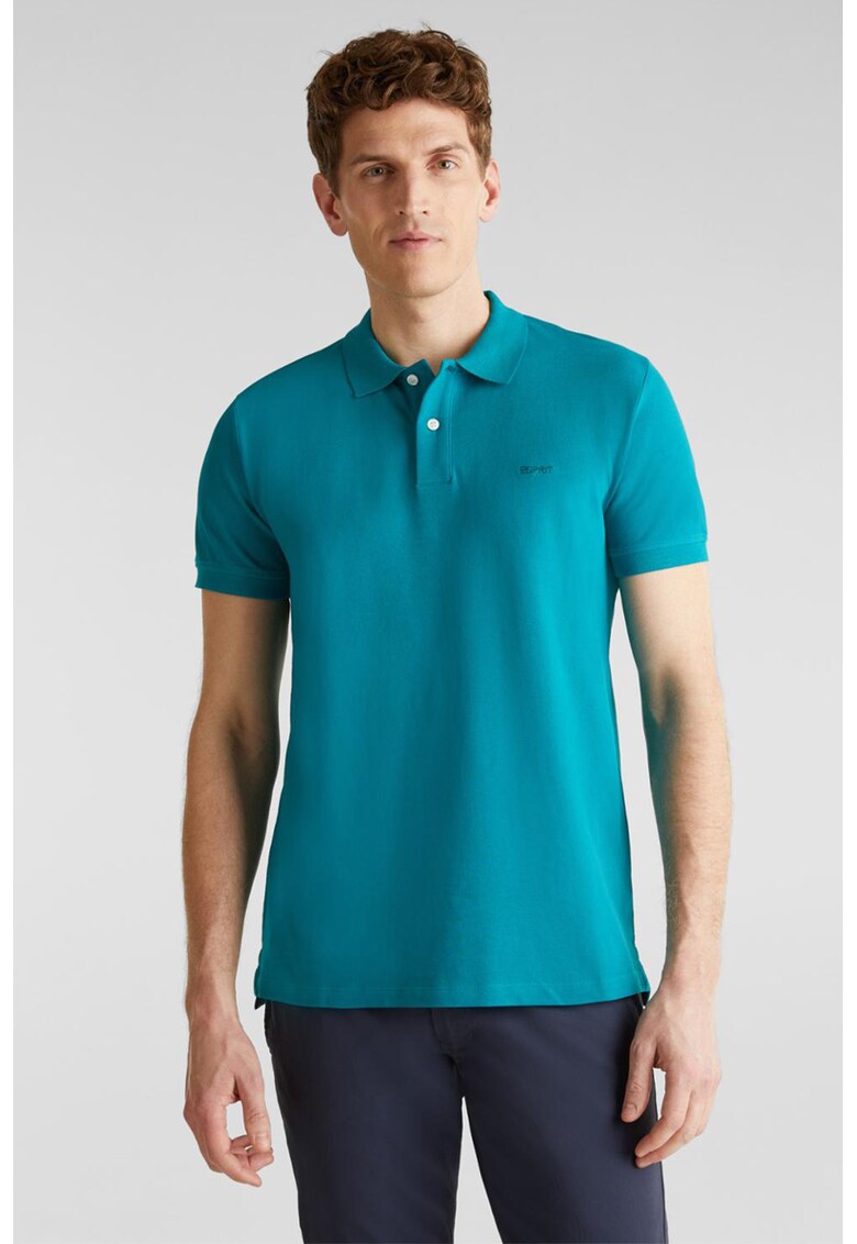 Tricou polo din bumbac cu detaliu logo brodat