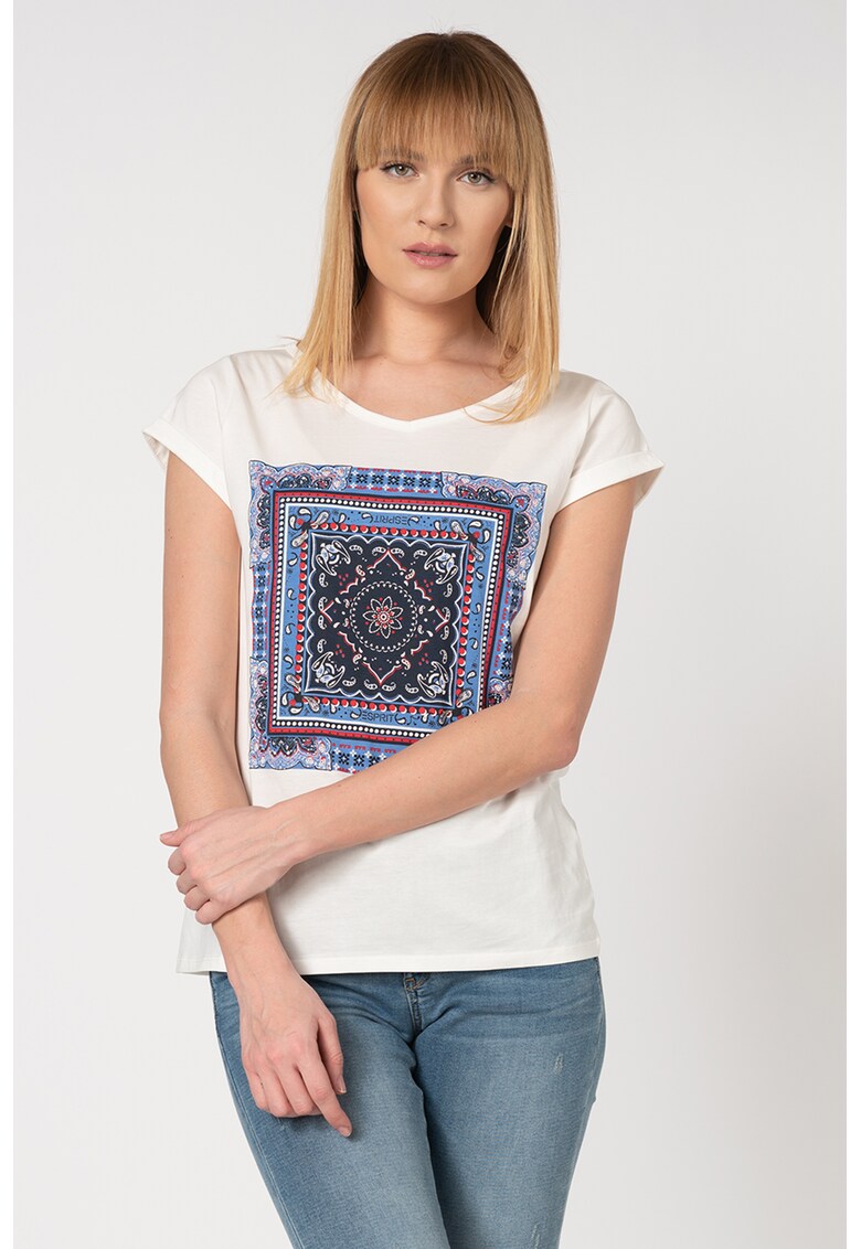 Tricou din bumbac organic cu decolteu in V