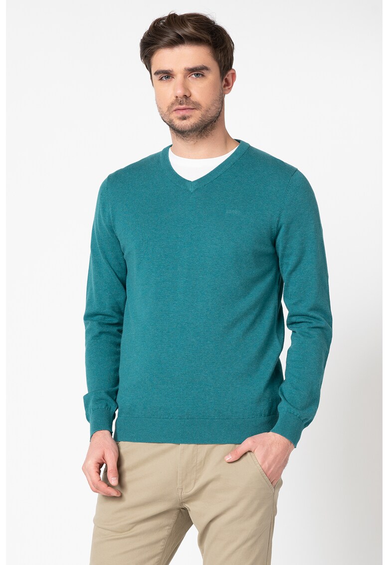 Pulover din bumbac organic si tricot fin