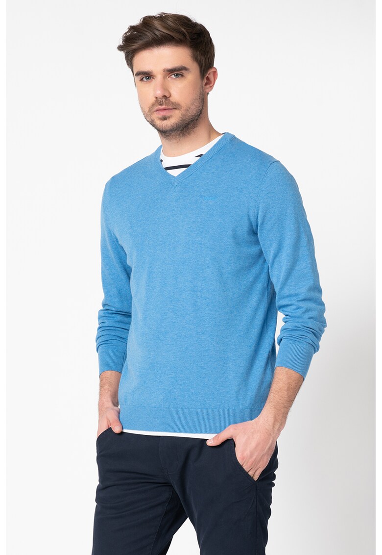 Pulover din bumbac organic si tricot fin