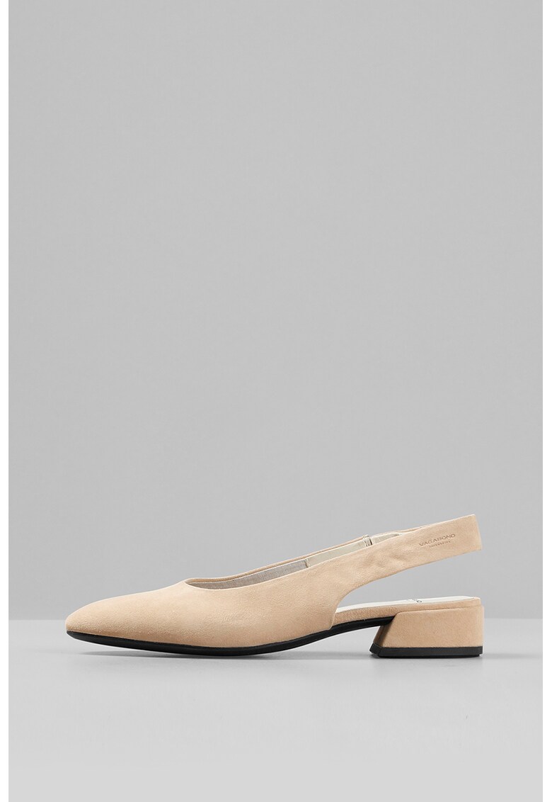 Sandale slingback de piele intoarsa