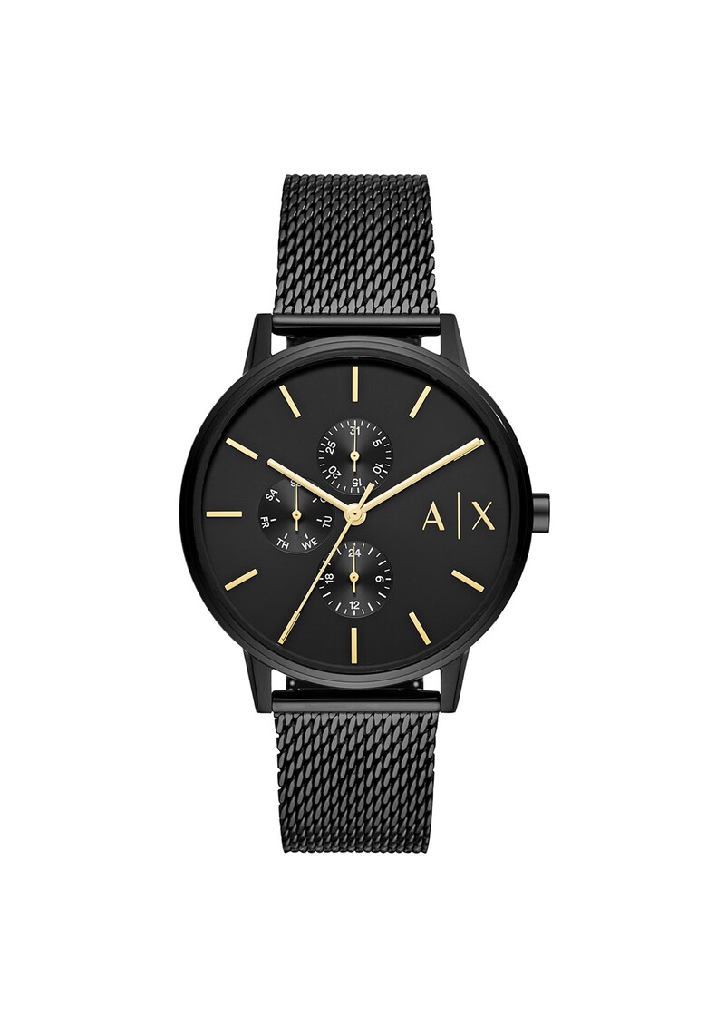 Ceas rotund cu bratara metalica cu model plasa ARMANI EXCHANGE (AX2716 ...