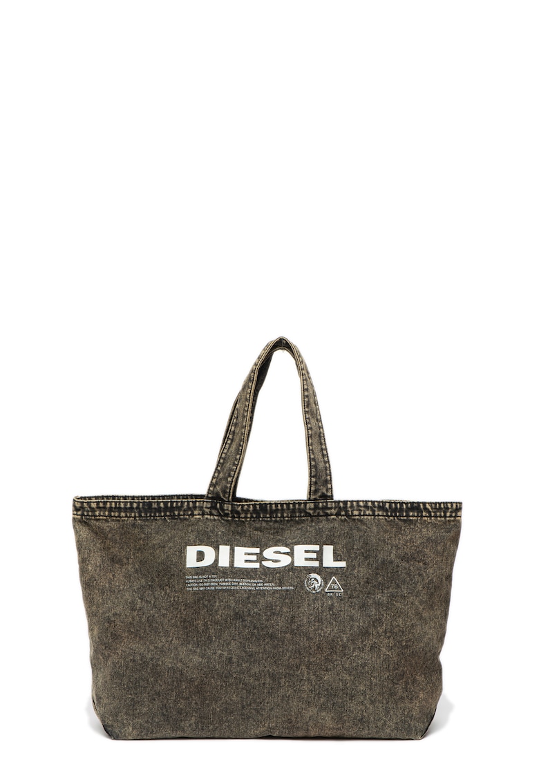 Geanta shopper din denim cu logo D-ThisBag