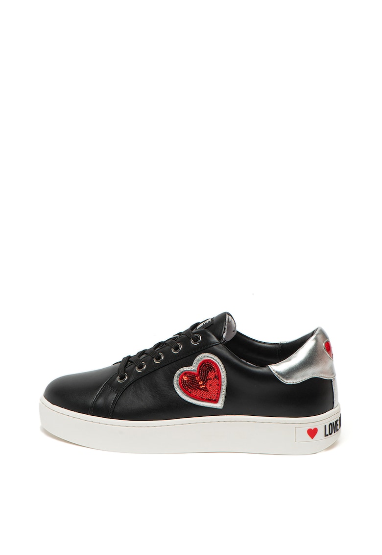 Pantofi sport wedge - cu aplicatie inima din paiete