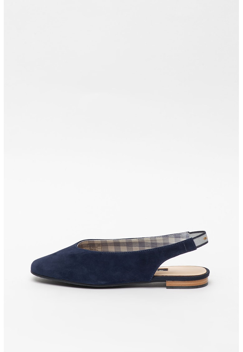 Pantofi slingback de piele intoarsa
