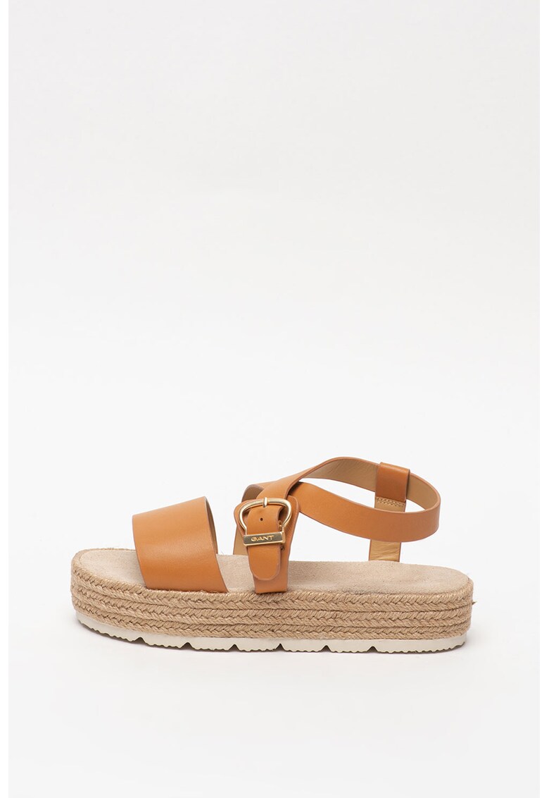 Sandale tip espadrile flatform de piele Daisywall