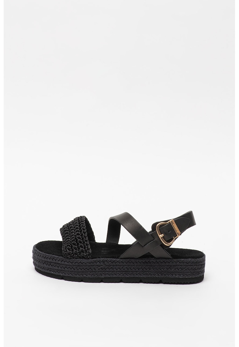 Sandale tip espadrile cu garnituri de piele Daisywall
