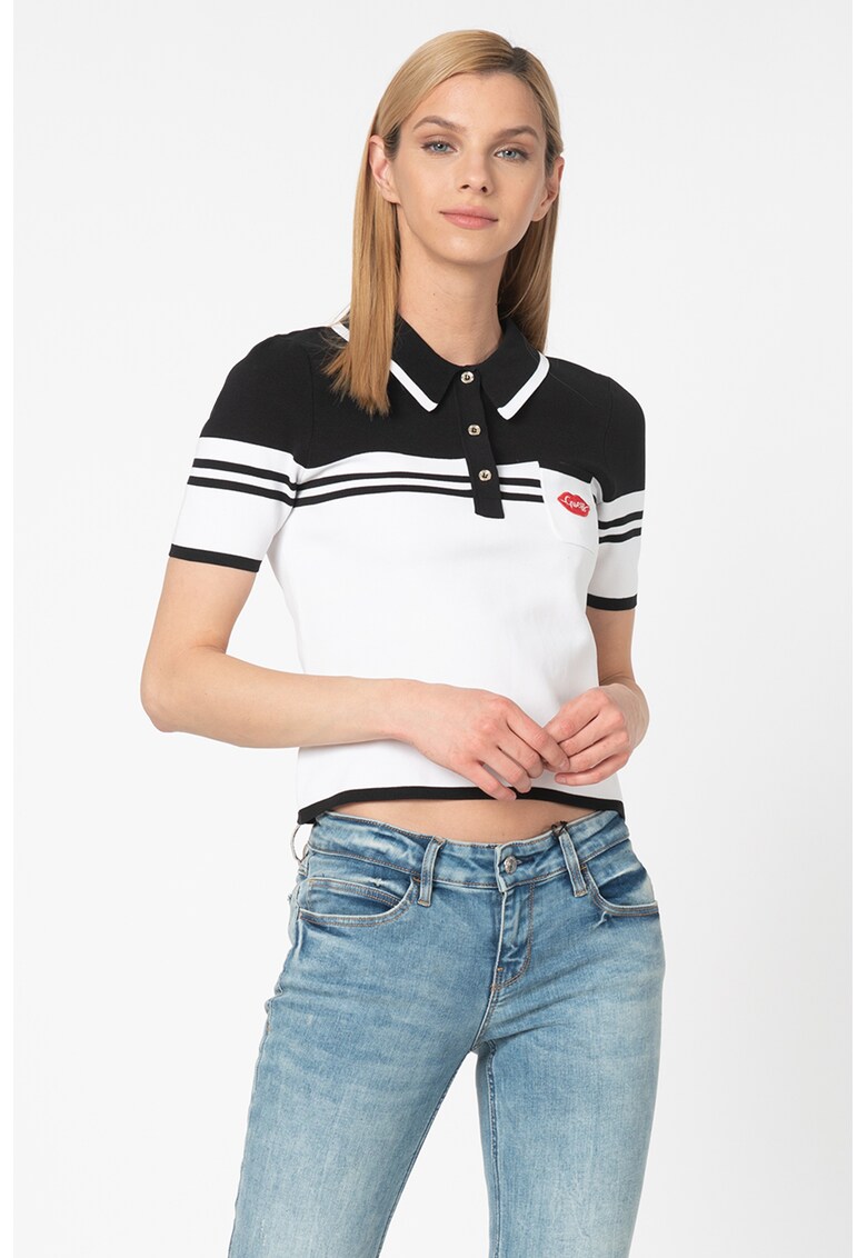 Tricou polo crop