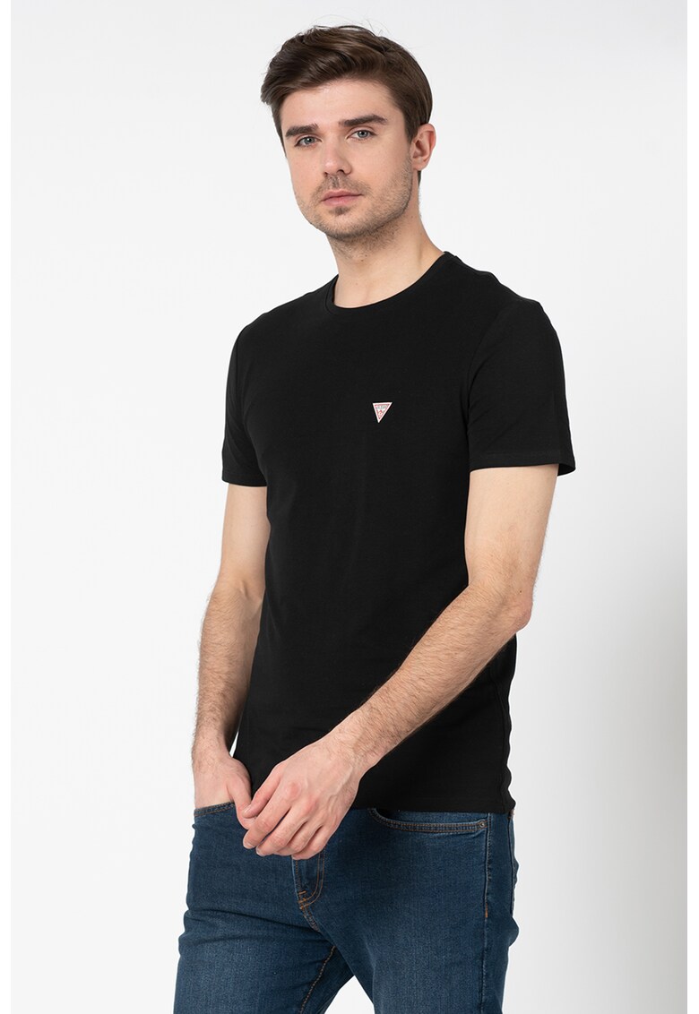 Tricou super slim fit cu aplicatie logo pe piept