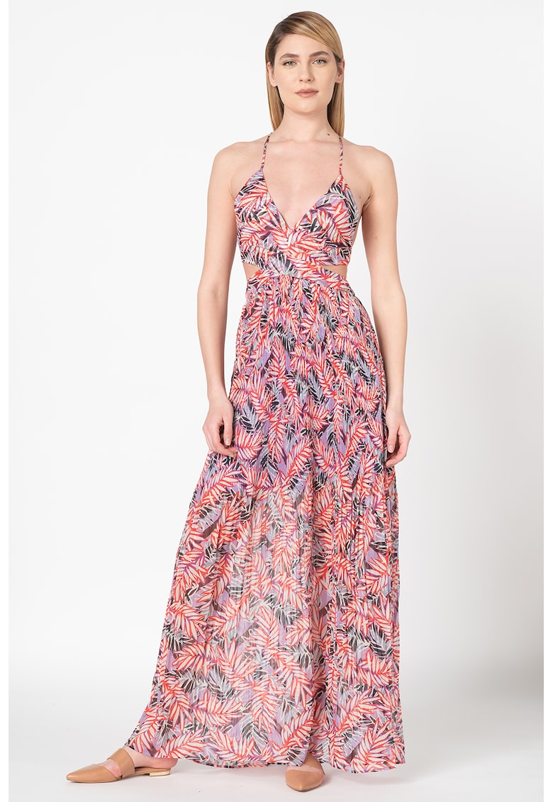 Rochie lunga cu imprimeu tropical