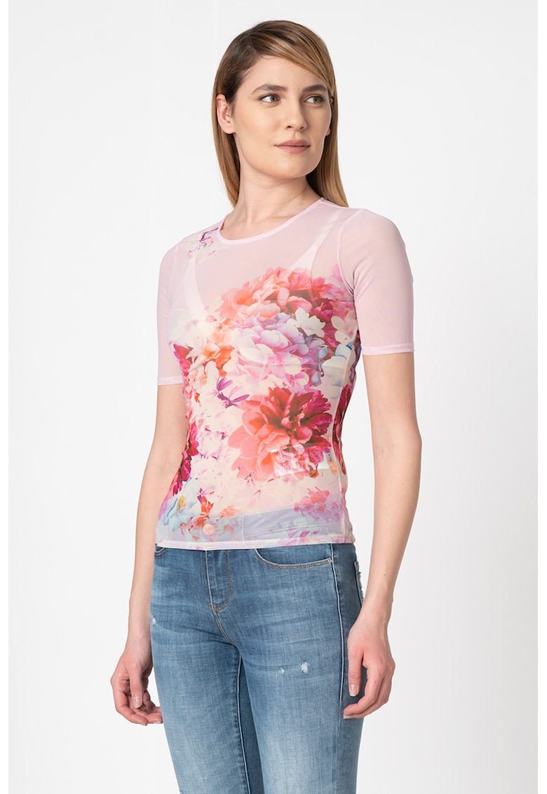 Tricou de plasa cu model floral