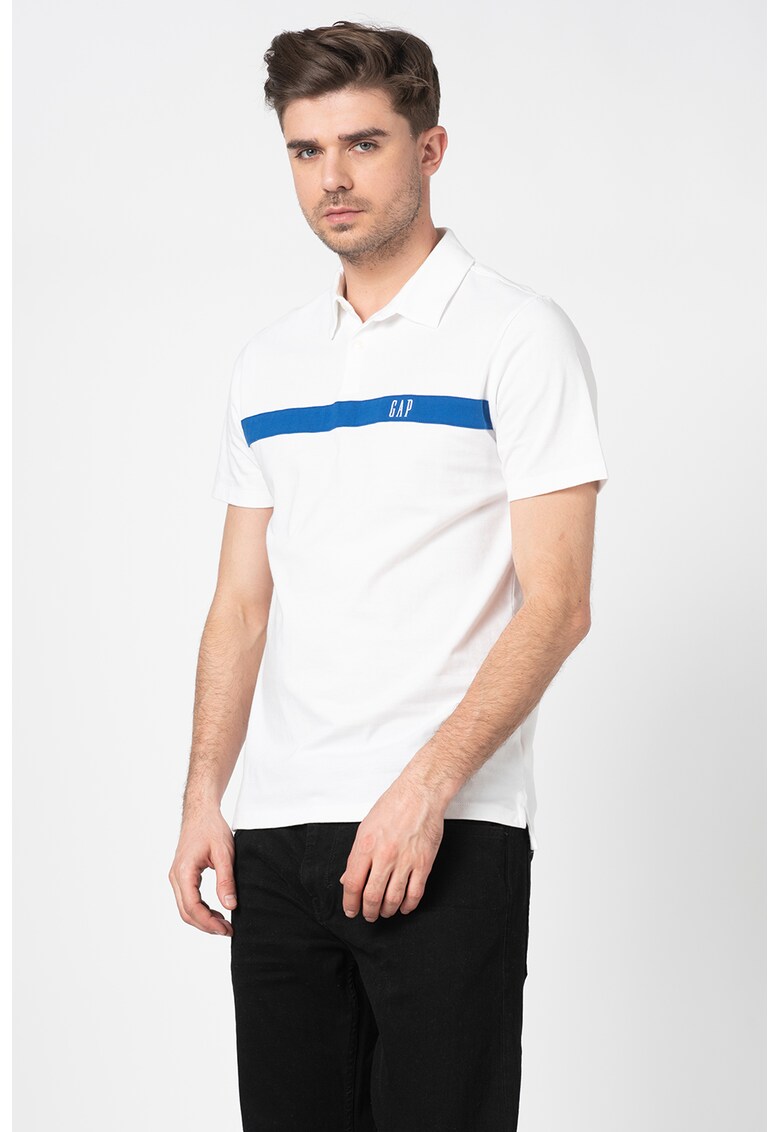 Tricou polo cu broderie logo discreta