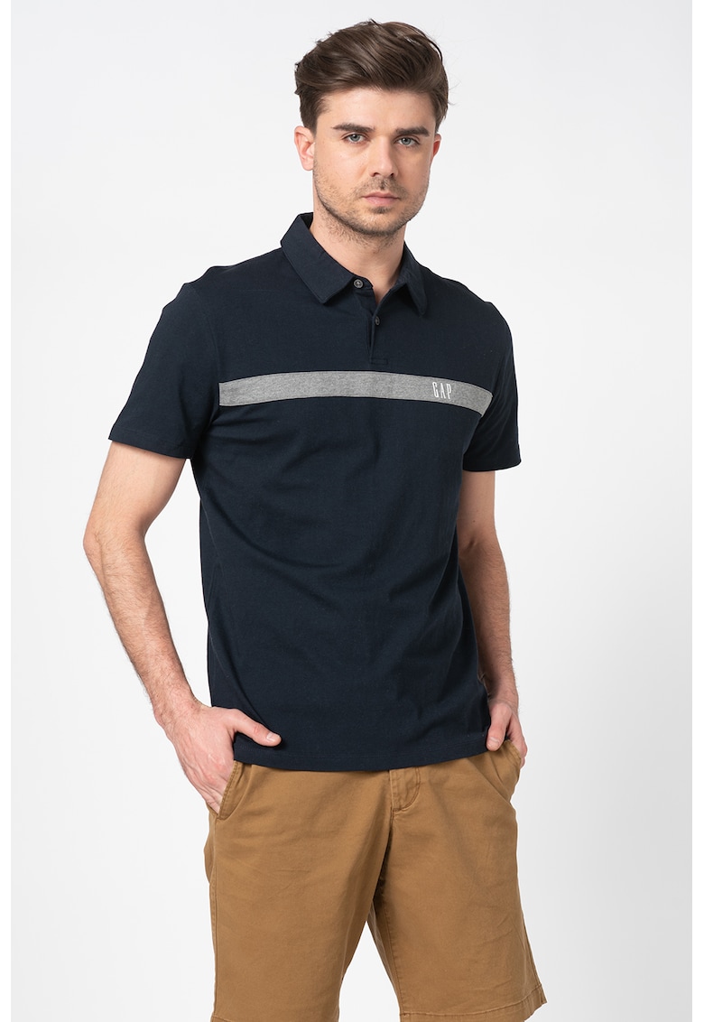 Tricou polo cu broderie logo discreta