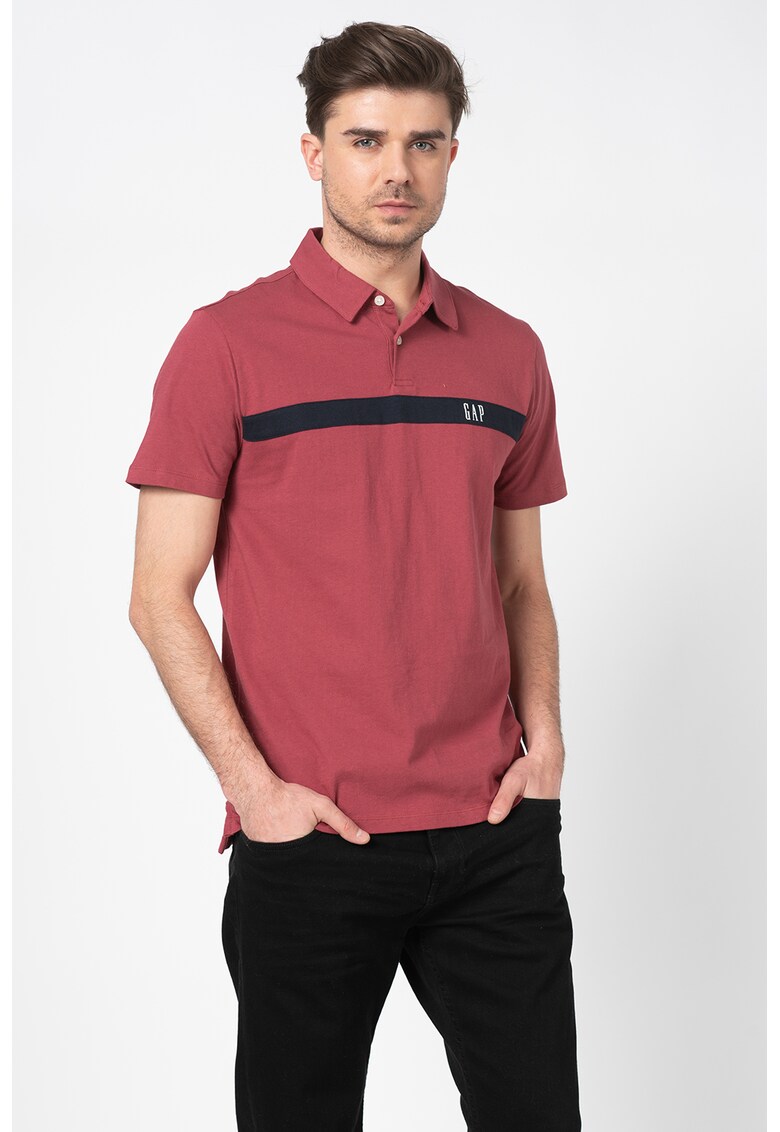 Tricou polo cu broderie logo discreta