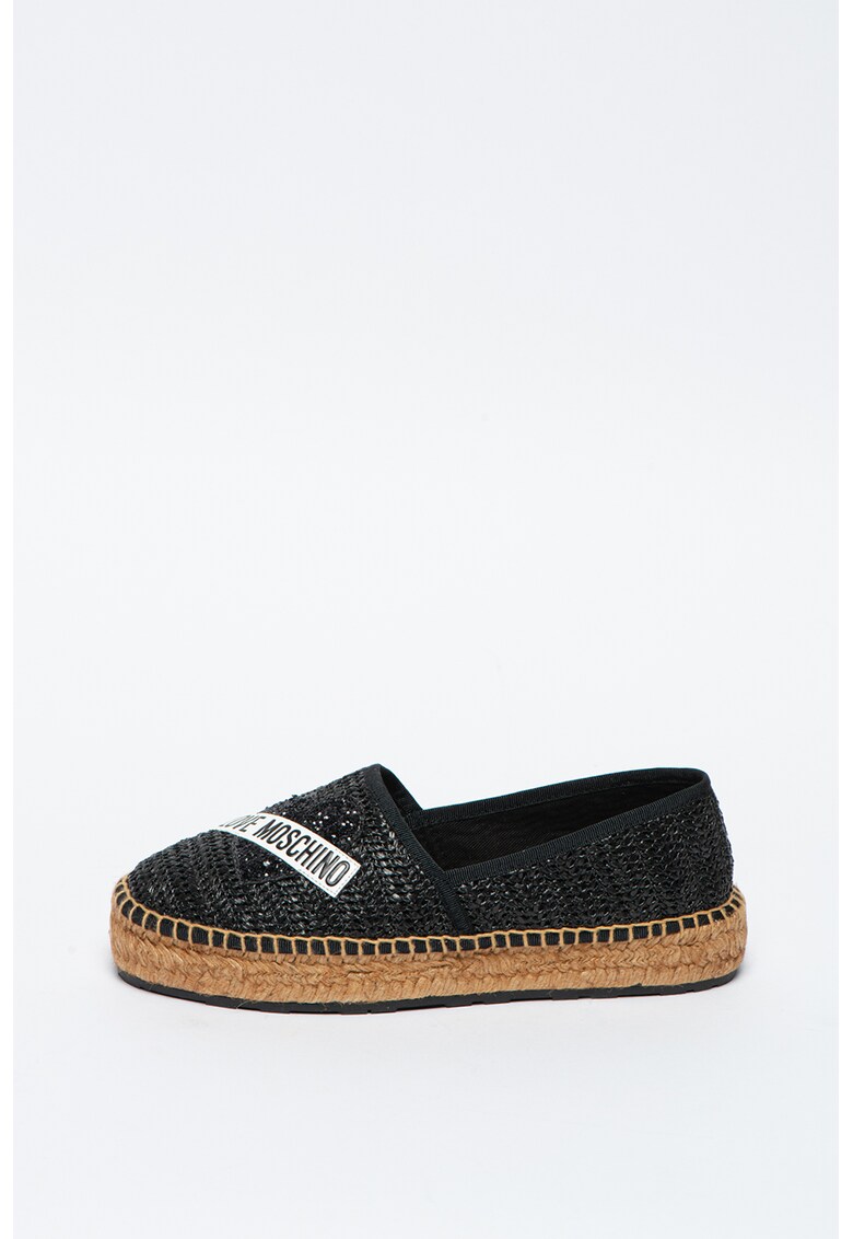 Espadrile flatform cu aspect tesut