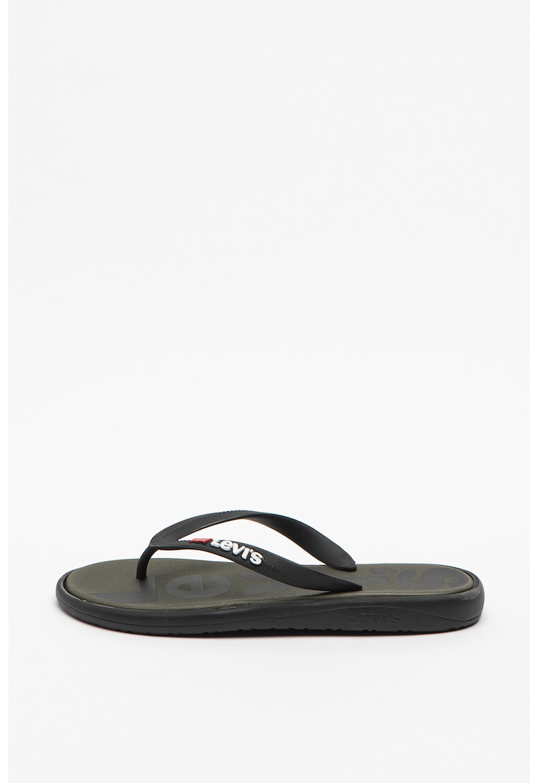 Papuci flip-flop cu logo in relief Delamar