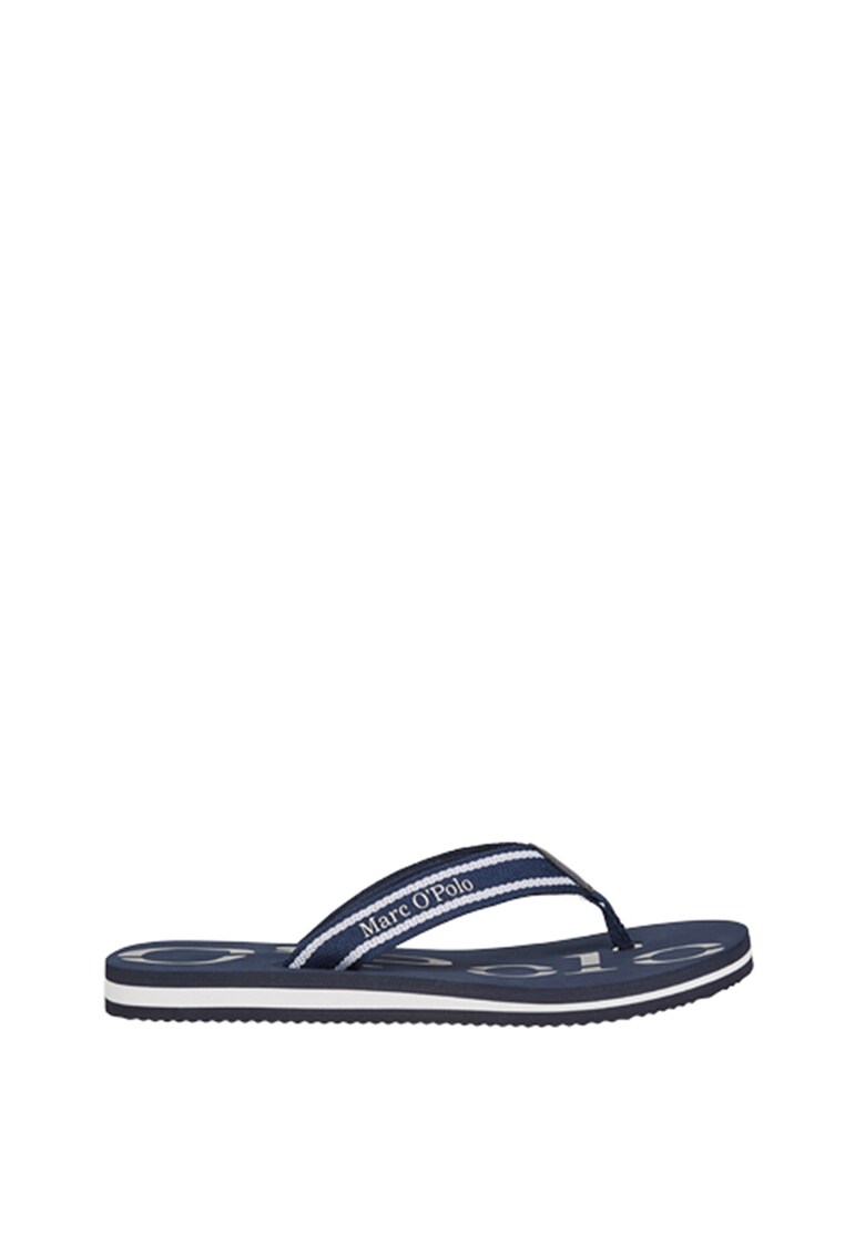 Papuci flip-flop cu model in dungi si logo