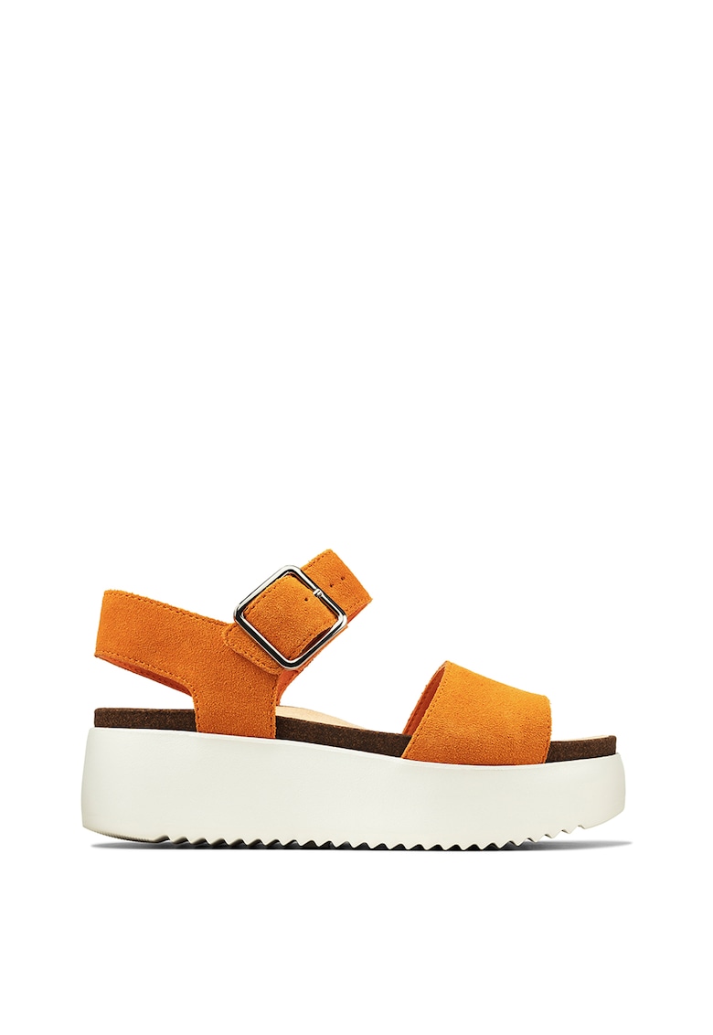 Sandale wedge de piele intoarsa Botanic