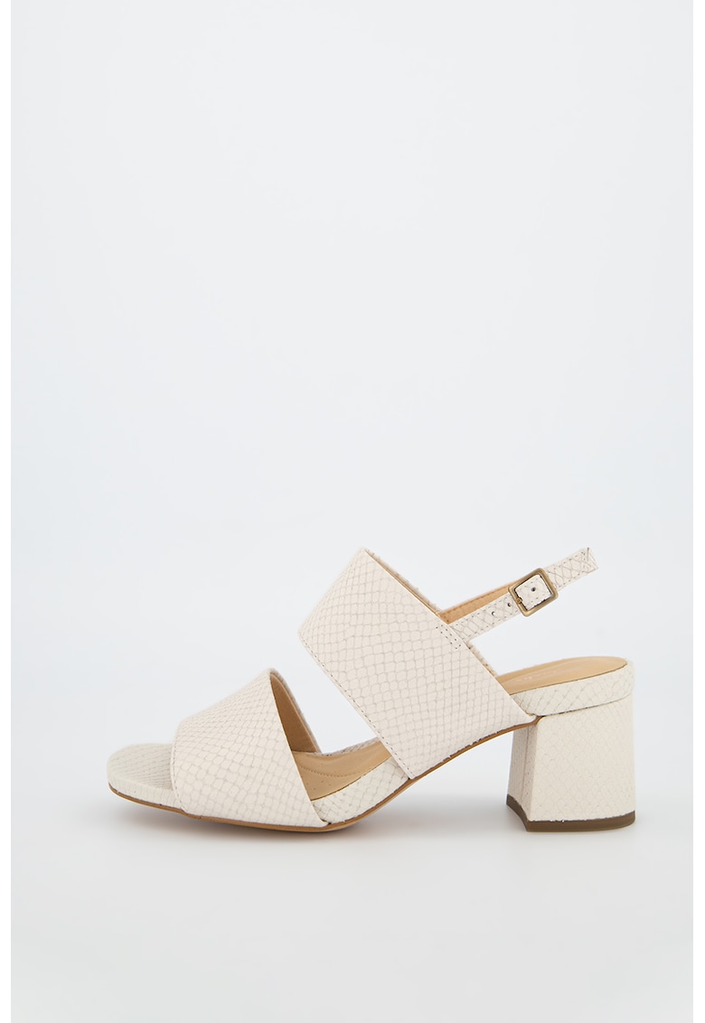 Sandale de piele intoarsa cu toc masiv Sheer 55