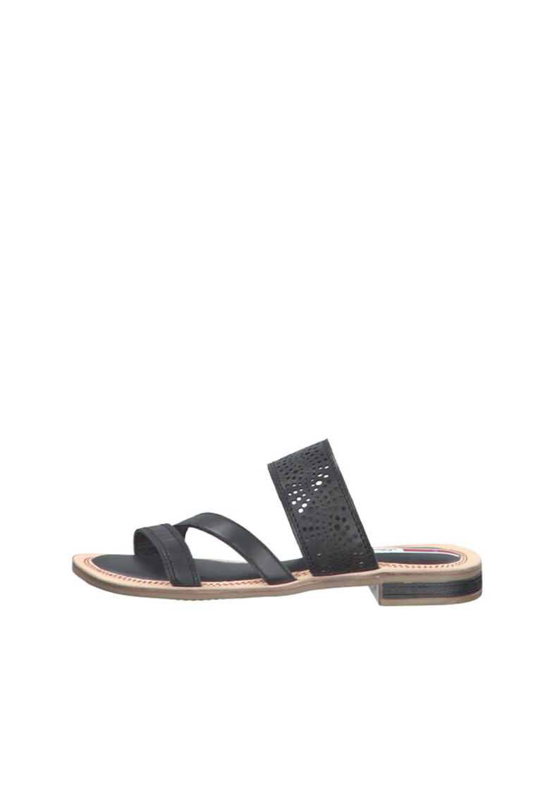 Papuci slip-on din piele cu perforatii