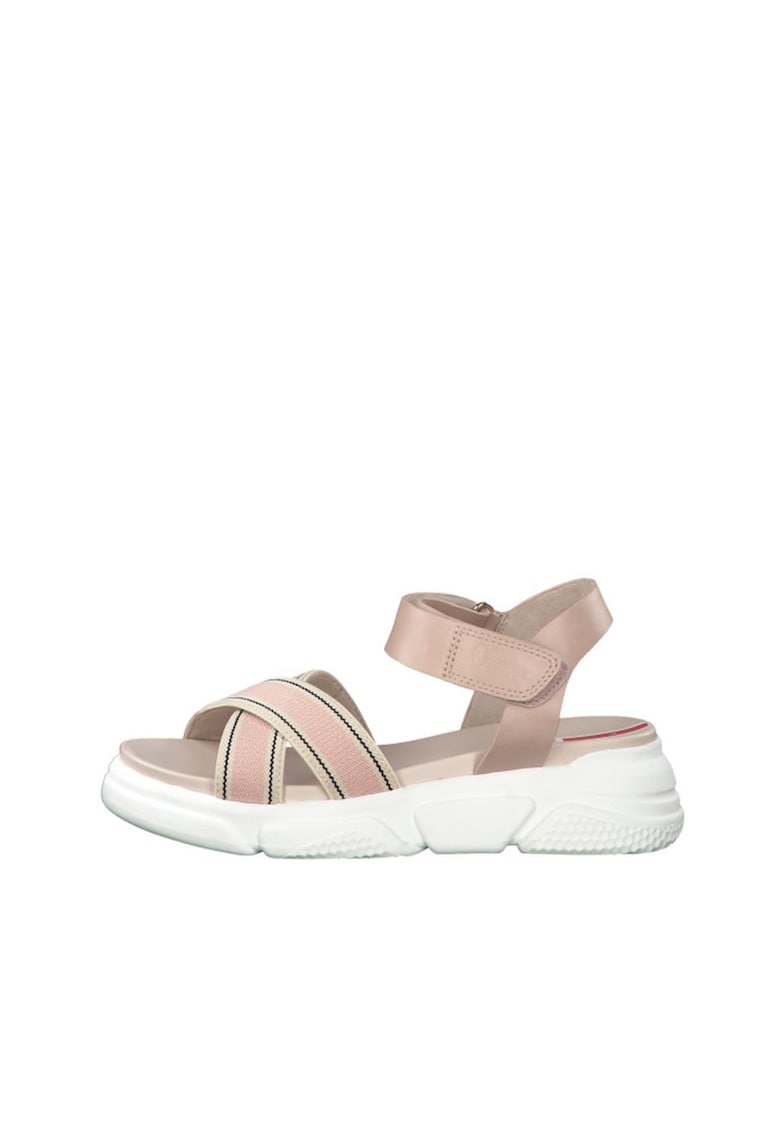 Sandale wedge cu velcro