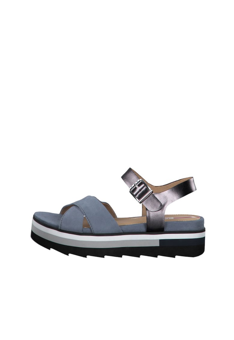 Sandale cu talpa wedge striata