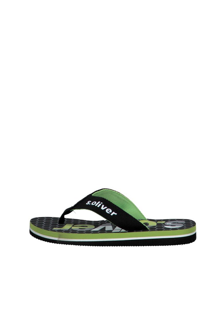 Papuci flip-flop cu detaliu logo