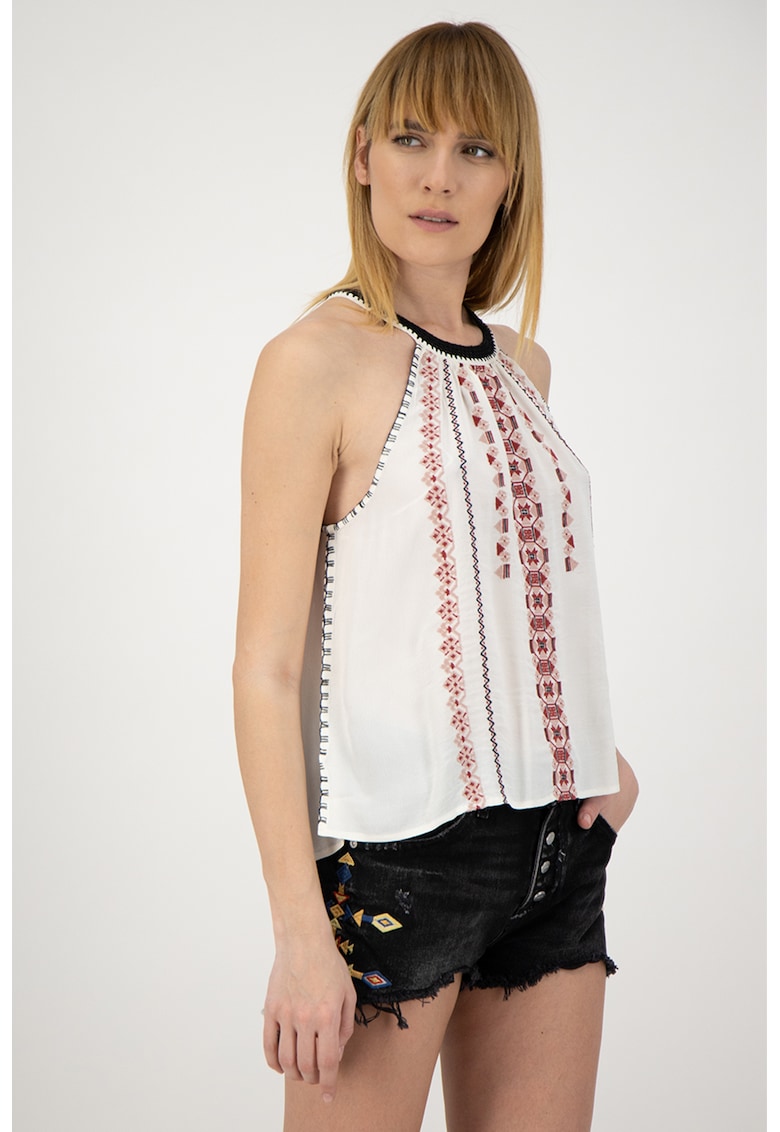 Top cu broderie geometrica Alice