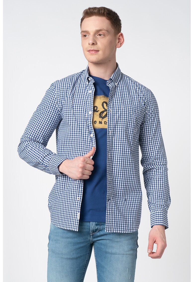 Camasa slim fit cu model gingham Arnol