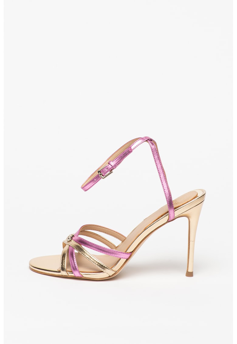 Sandale din piele ecologica cu toc stiletto