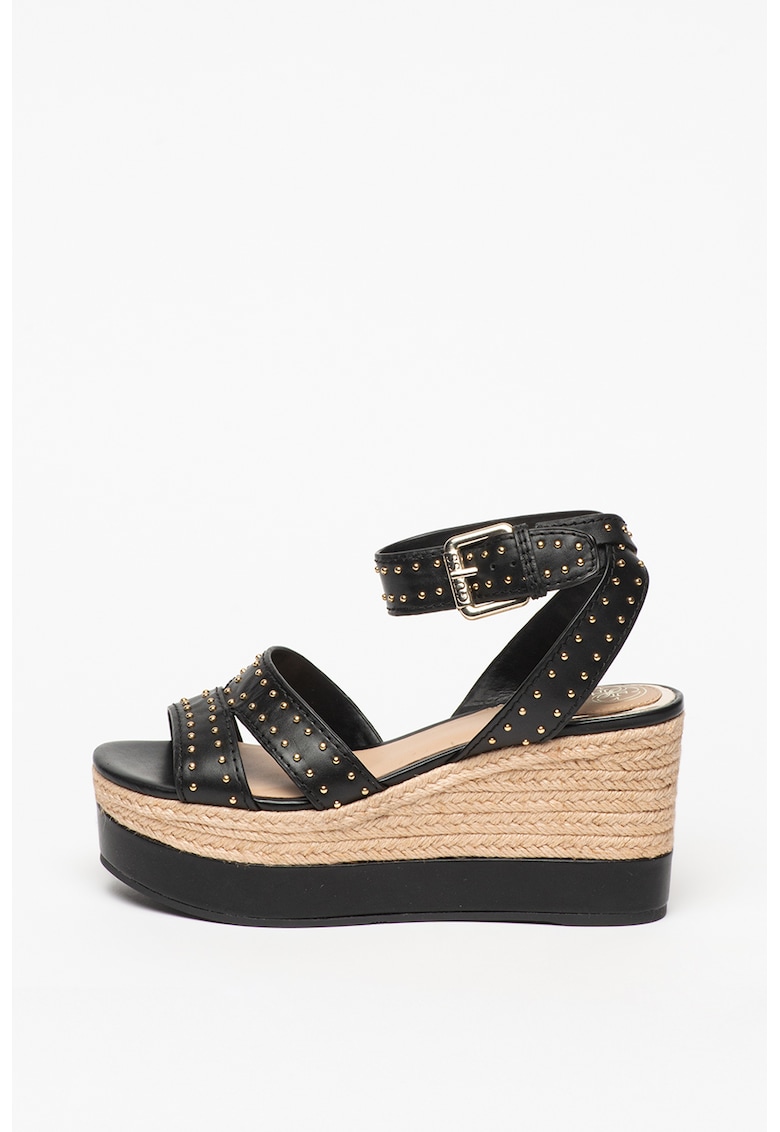 Sandale din piele cu talpa wedge