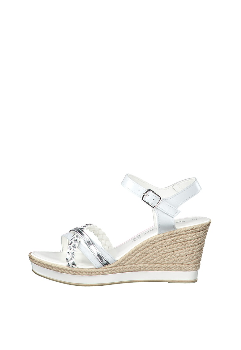 Sandale tip espadrile de piele ecologica cu talpa wedge