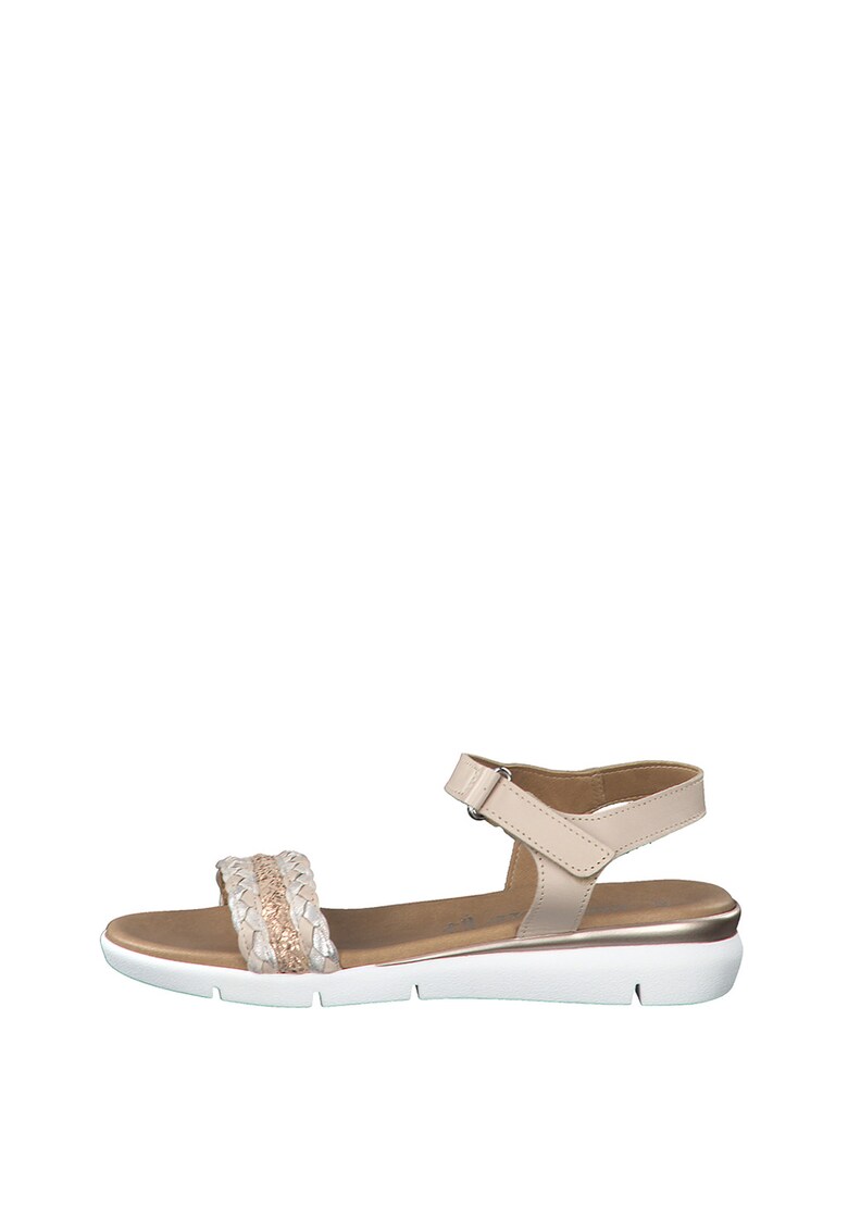 Sandale wedge de piele ecologica
