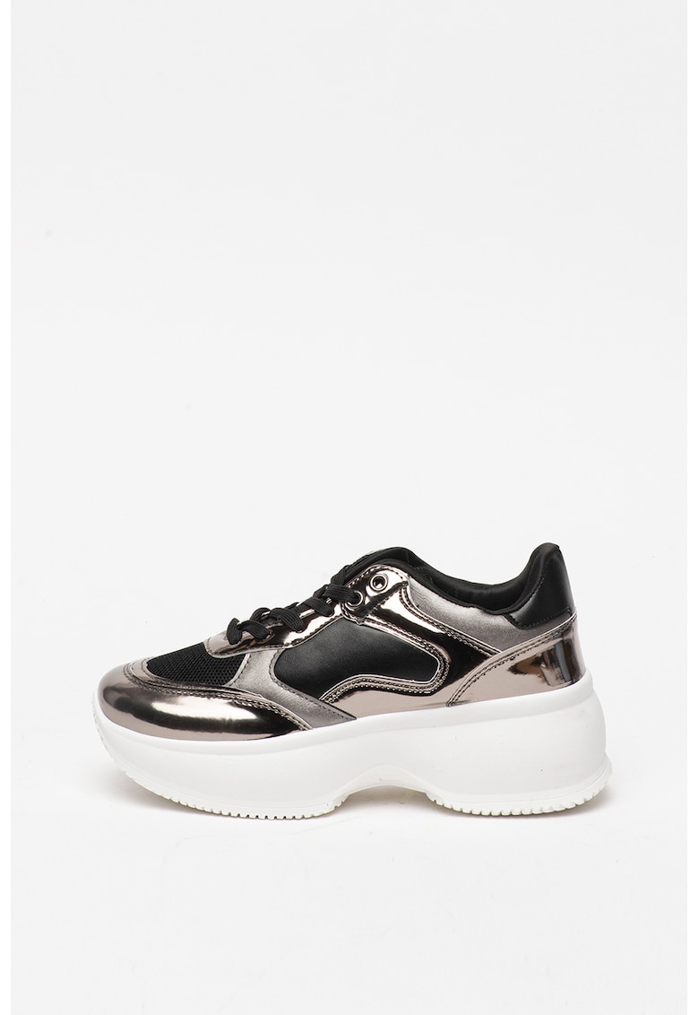 Pantofi sport de piele ecologica - cu aspect metalizat Adela