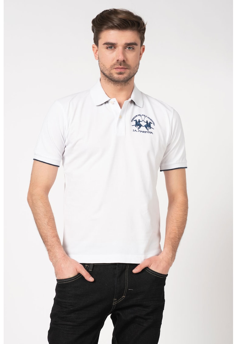 Tricou polo din material pique cu broderie logo