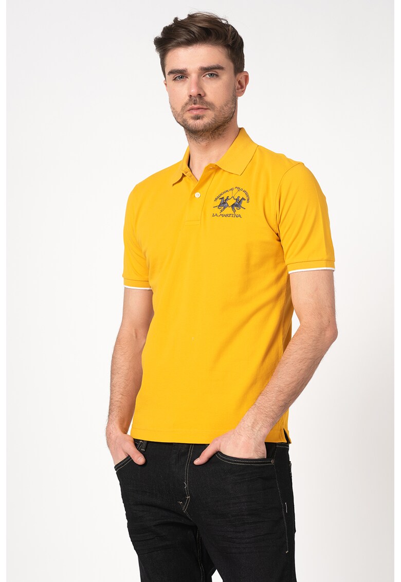 Tricou polo regular fit cu broderie logo