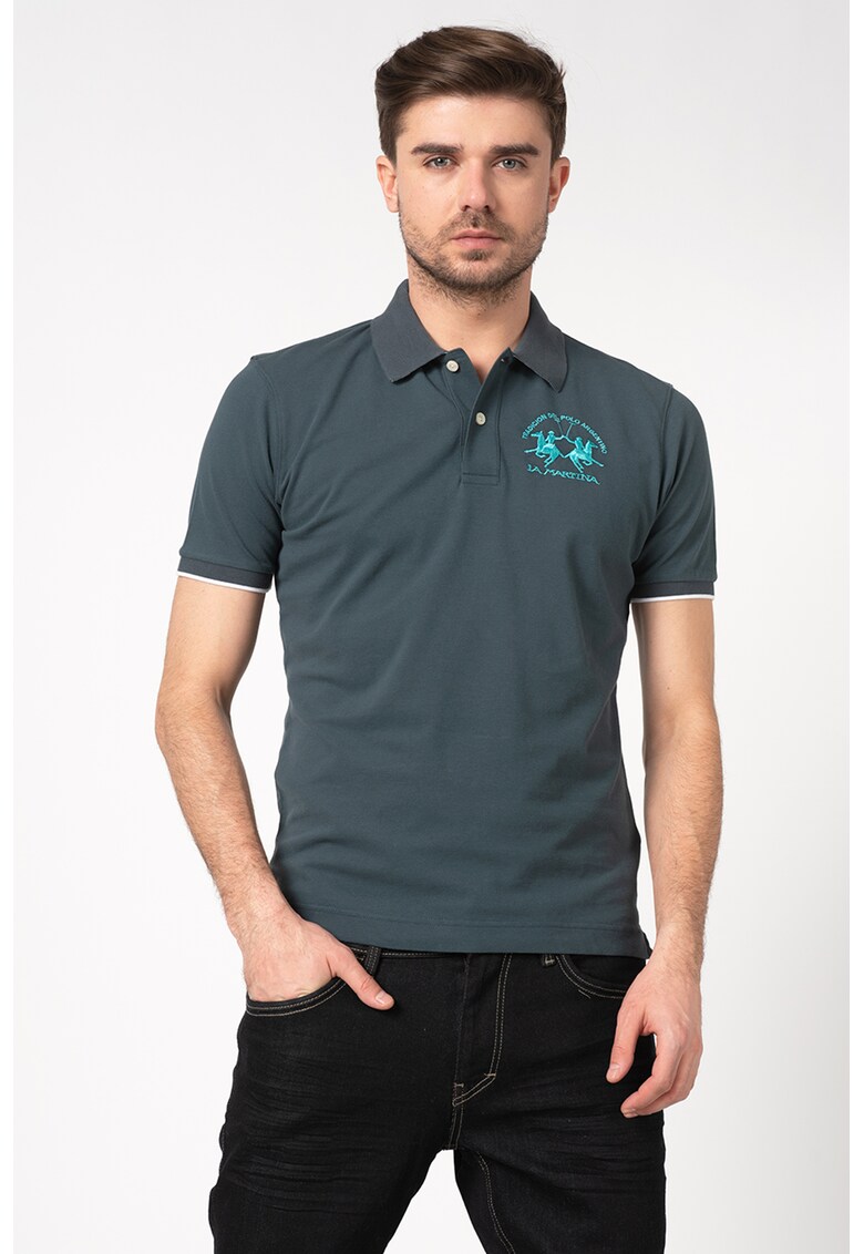 Tricou polo regular fit cu broderie logo