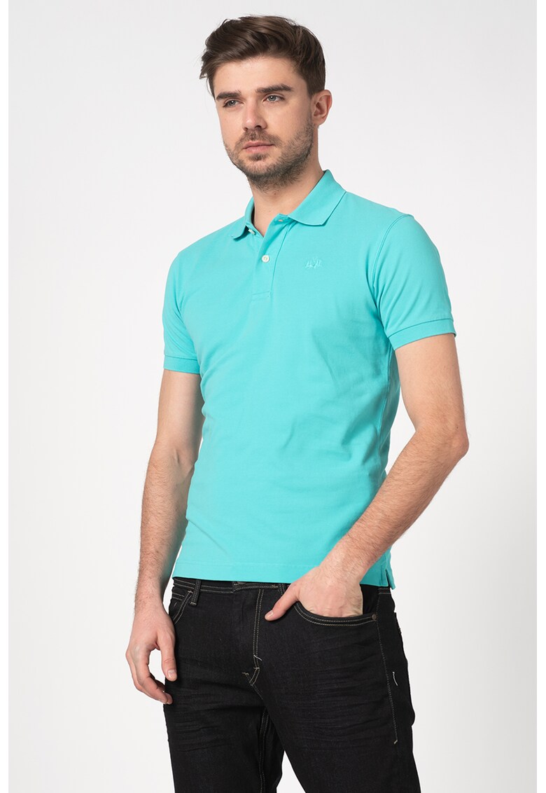 Tricou polo slim fit cu broderie logo