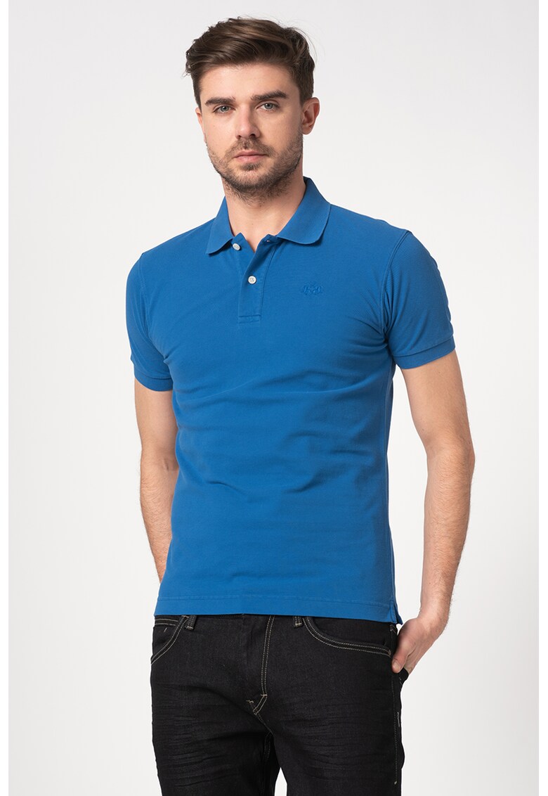 Tricou polo slim fit cu broderie logo