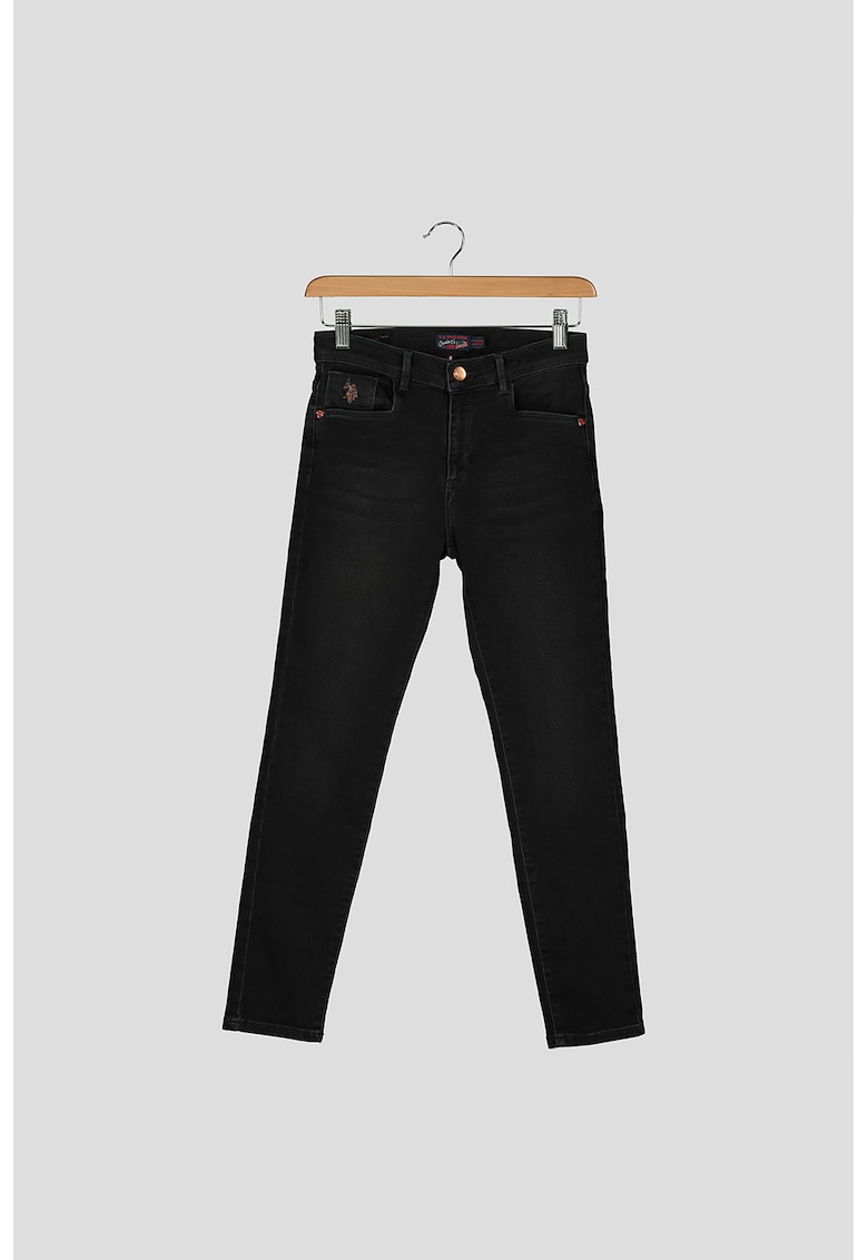 Blugi slim fit cu talie inalta Blugi slim fit cu talie inalta