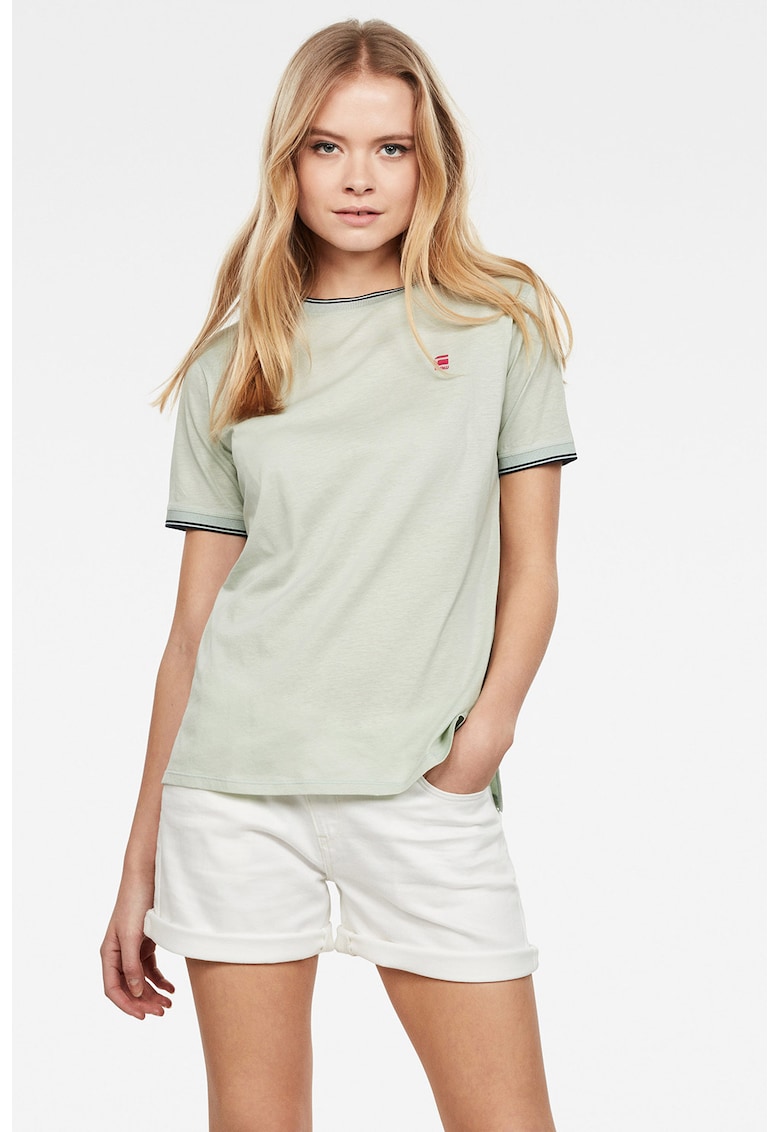 Tricou din bumbac organic cu mansete contrastante