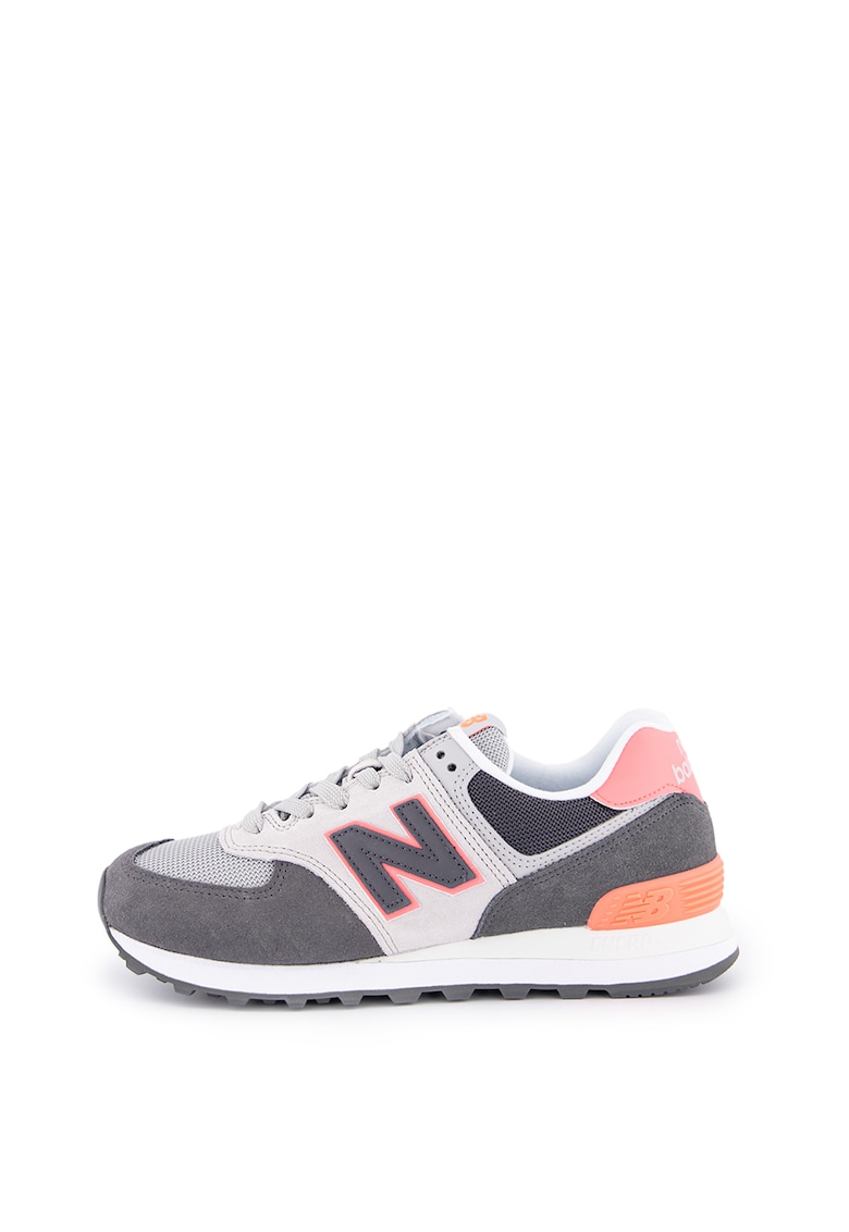 Pantofi sport din piele intoarsa cu garnituri din plasa 574 Pantofi sport din piele intoarsa cu garnituri din plasa 574