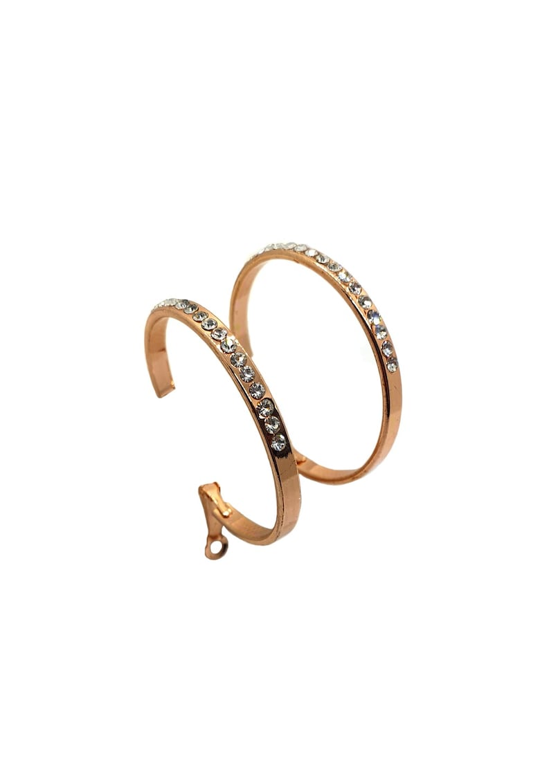 Cercei creole rose cristale - 4.5 cm -