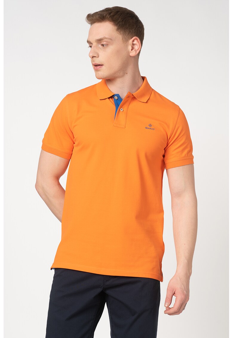 Tricou polo cu broderie logo discreta