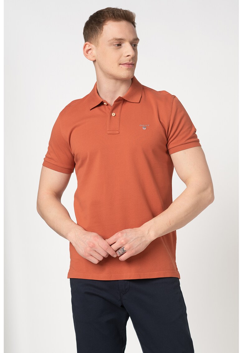 Tricou polo regular fit din material pique