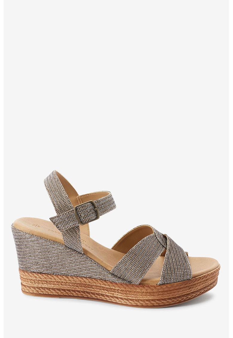 Sandale wedge cu barete
