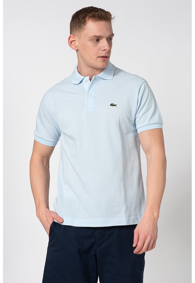 Tricou polo regular fit din material pique