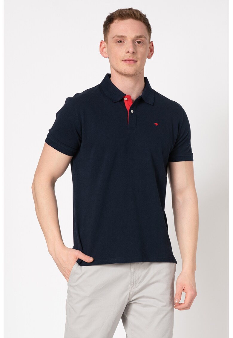 Tricou polo din material pique cu logo brodat