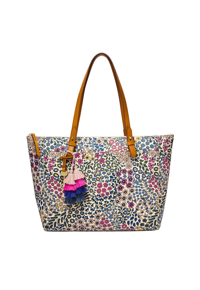 Geanta shopper de piele ecologica - cu imprimeu floral Rachel