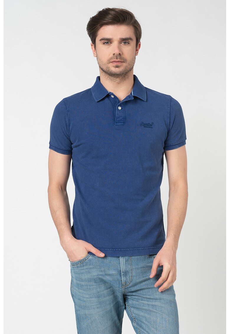 Tricou polo cu logo brodat pe piept